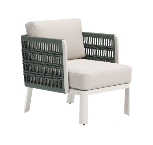 Modern White Comfort – Bridgehampton Armchair | Olefin Upholstery | Trufairs