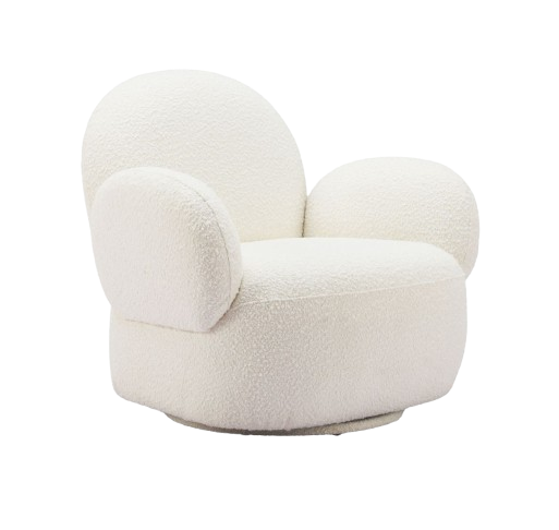 Pilka White Swivel Chair – Stylish Function & Comfort | Accent Chair | Trufairs