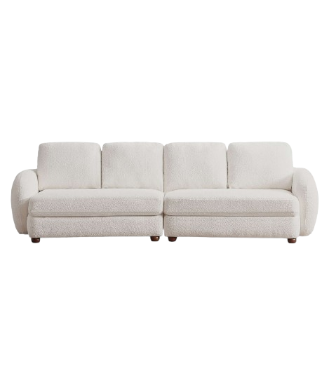 Paton 114.5'' Boucle Fabric Sofa Cream