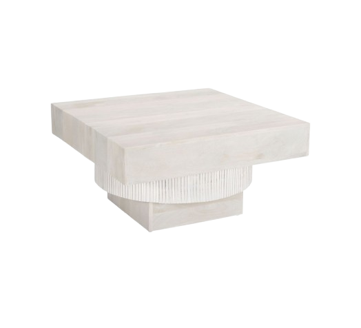 Whitewashed Wood Coffee Table – Minimalist Elegance | Warm Living Room Accent | Trufairs