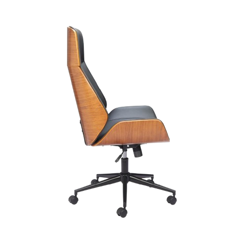 Ergonomic Executive High Back Chair – Plush Black Vinyl Comfort | Office Seating | Trufairs
