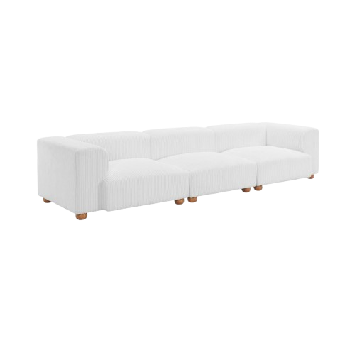 Grand Corduroy Sofa – Oversized White Relaxation | Modern Sofa | Trufairs