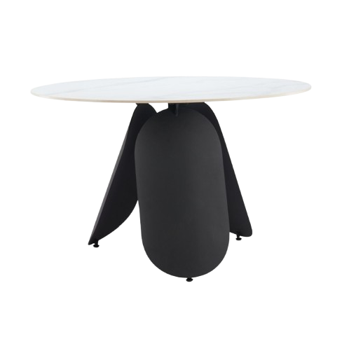 Toru Dining Table White – Modern Round Dining Table with Sintered Stone Top by Zuo Modern | Trufairs