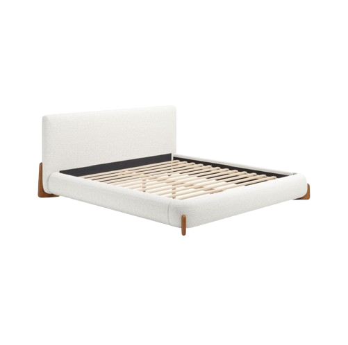 Ivory Upholstered King Bed – Contemporary Comfort Centerpiece | Bedroom Furniture | Trufairs