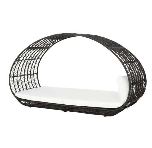 Lavina 91.25'' Wicker Outdoor Patio Canopy Daybed Water Resistant Cushion (Multibrown/White)