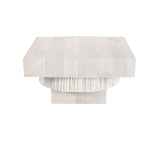 Whitewashed Wood Coffee Table – Minimalist Elegance | Warm Living Room Accent | Trufairs