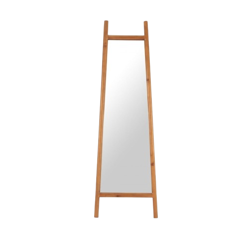 Modern Floorstanding Mirror – Natural Wood Frame | Designer Accent | Trufairs