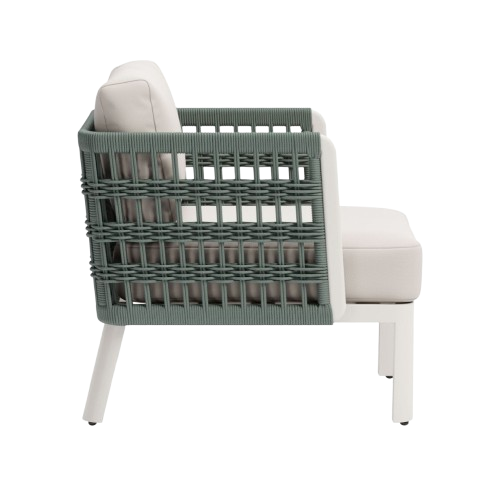 Modern White Comfort – Bridgehampton Armchair | Olefin Upholstery | Trufairs