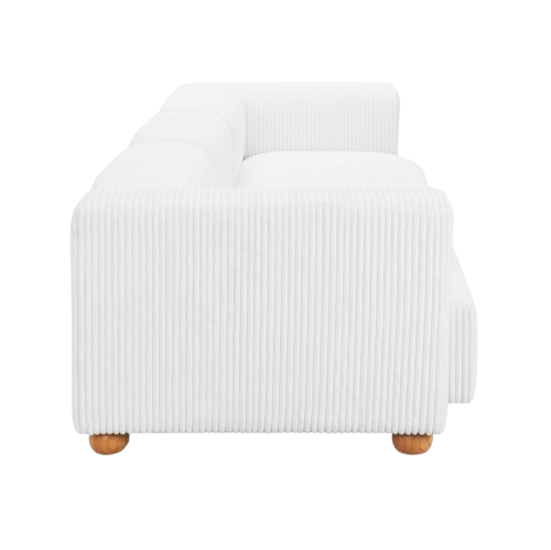 Grand Corduroy Sofa – Oversized White Relaxation | Modern Sofa | Trufairs