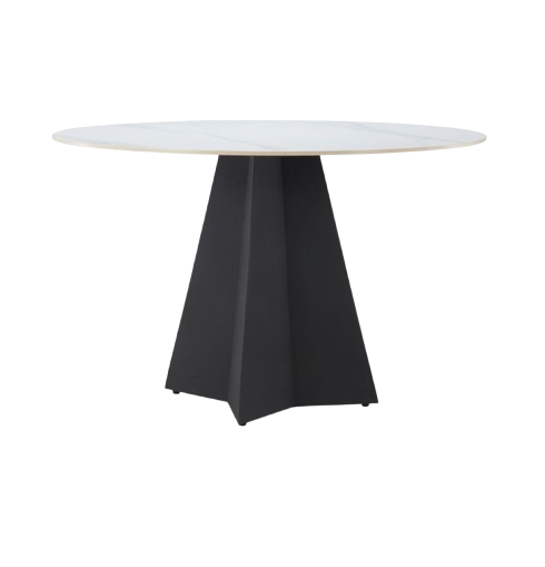Izar Dining Table White – Modern Faux Marble Round Table | Dining Table | Trufairs