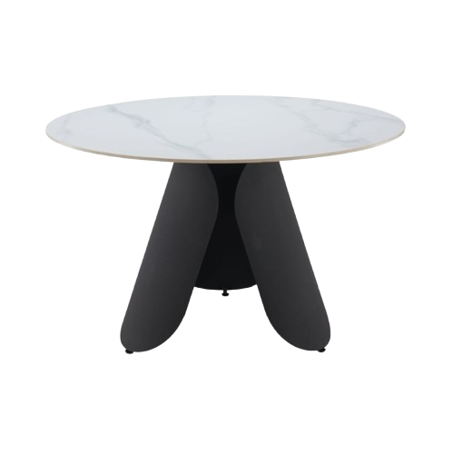 Toru Dining Table White – Modern Round Dining Table with Sintered Stone Top by Zuo Modern | Trufairs