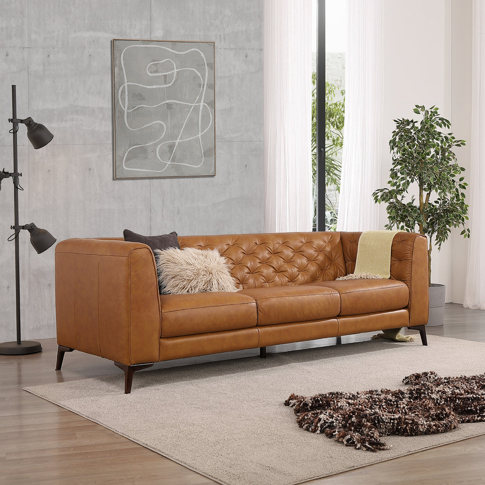 Fargo Tan Leather Sofa