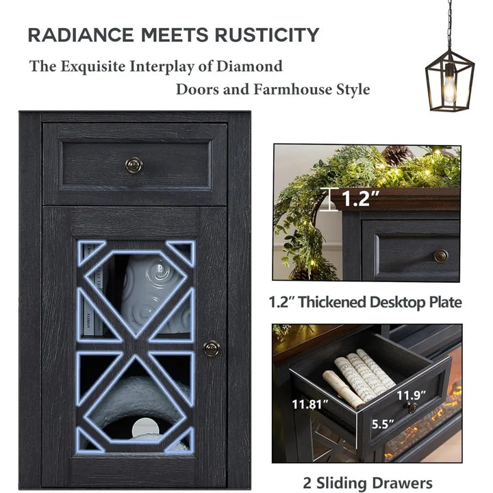 Farmhouse Fireplace TV Stand