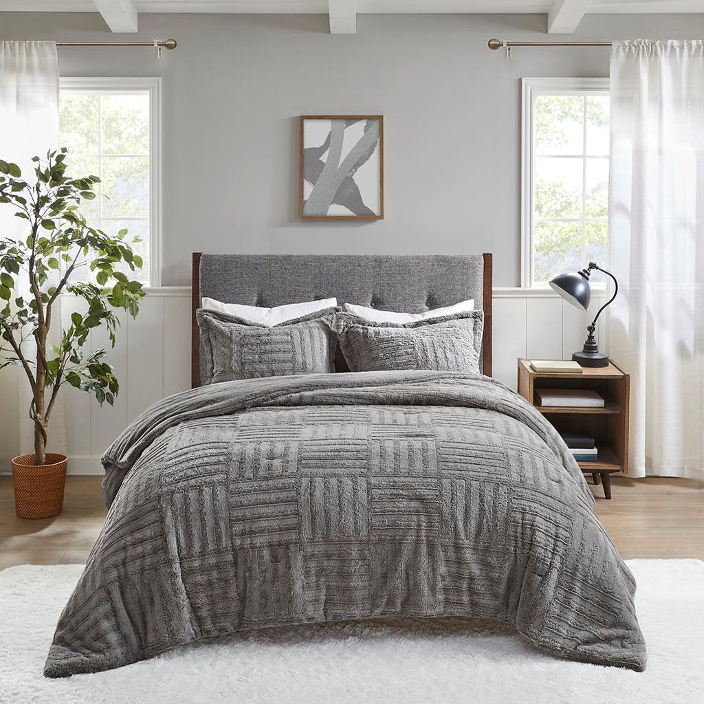 Faux Fur King Comforter Mini Set