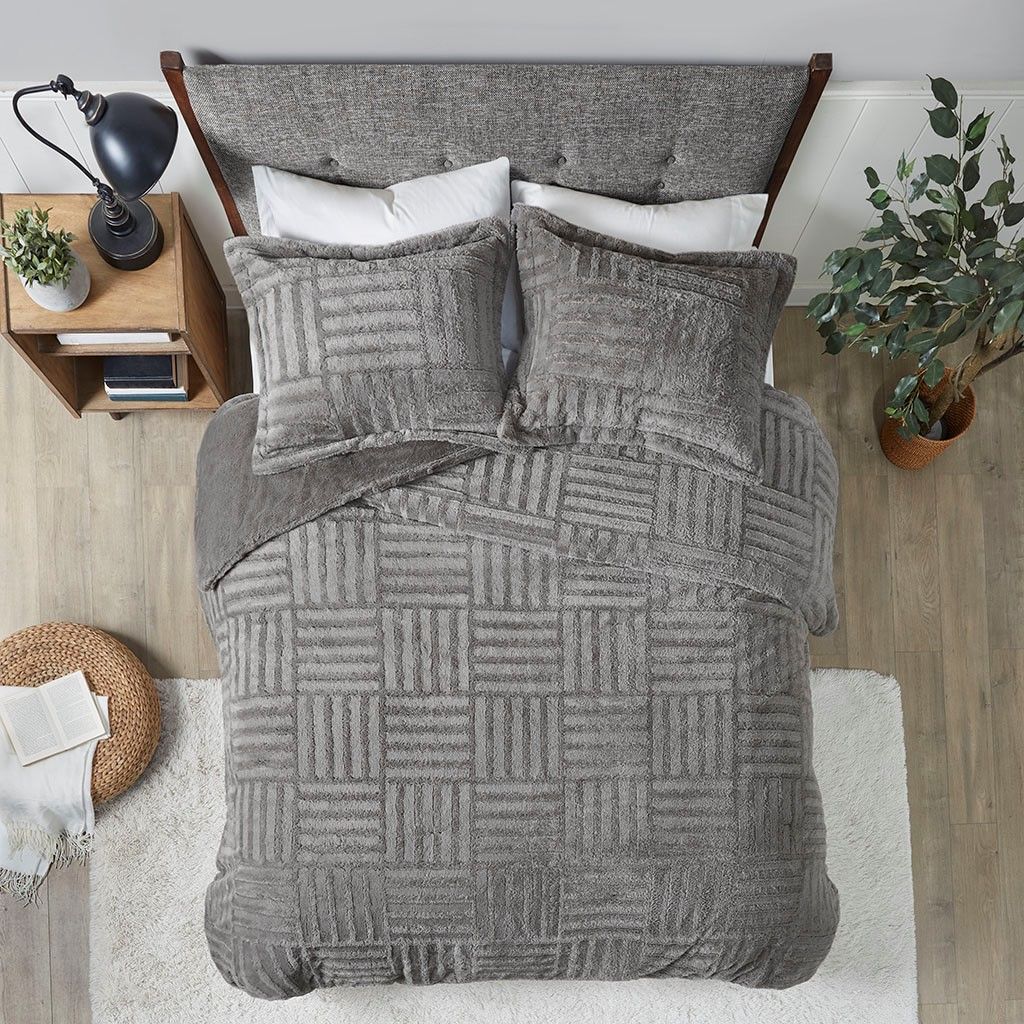 Faux Fur King Comforter Mini Set