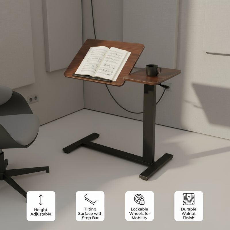 Adjustable Overbed Laptop Table – Rolling Bedside Desk with Tilt & Height Control | Trufairs