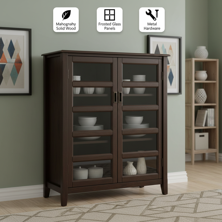 Burlington - Medium Storage Cabinet - Mahogany Brown