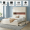 Full Size Wooden Platform Bed with USB Storage Headboard & Drawers — Cream | Trufairs