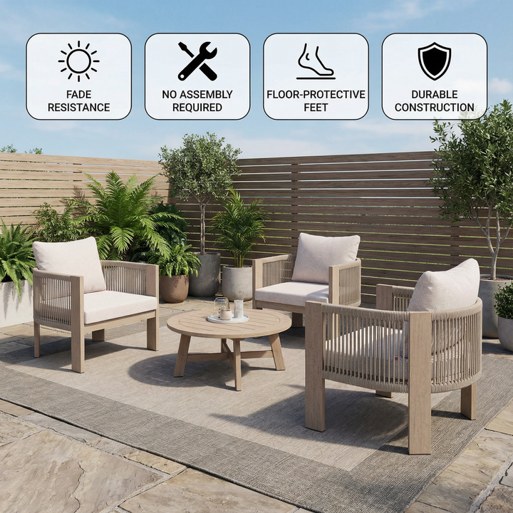 Rebel Accent Chair Beige – Durable Modern Outdoor Seating | Accent Chair | Trufairs