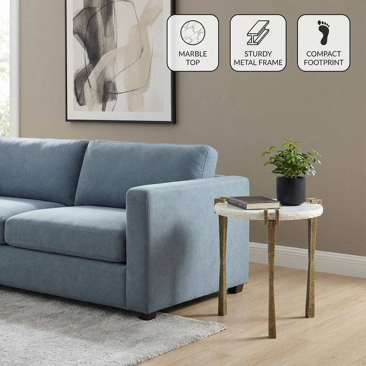 Minimalist Chic Side Table – Modern White Accent | Compact Living Room Table | Trufairs