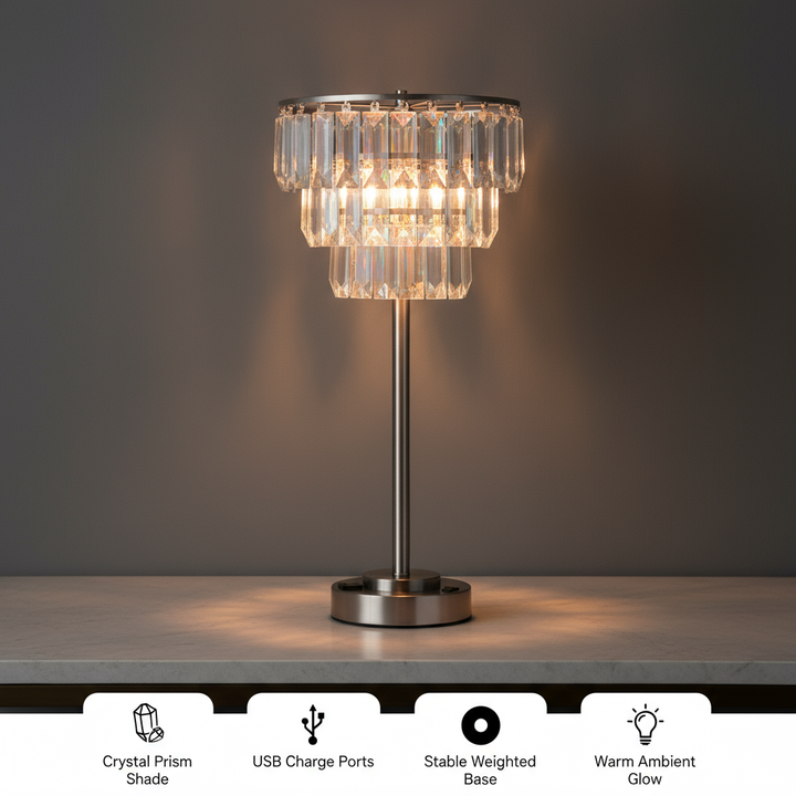 27.5"H CONTEMPORARY CRYSTAL SHADE TABLE LAMP(1PC/CTN) (1.01/9.25)