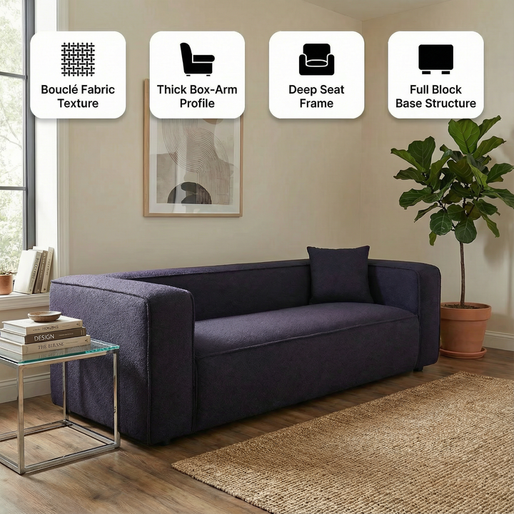 Marshall Modern Grey Boucle Sofa