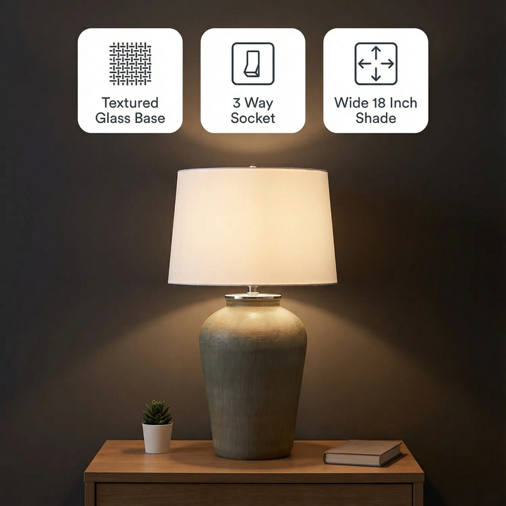 D18x28.5" Glass Table Lamp