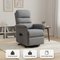 HOMCOM Power Lift Chair with Vibration Massage, Fabric Upholstered Recliner Chair for Elderly with Remote Control, Side Pockets, Grey