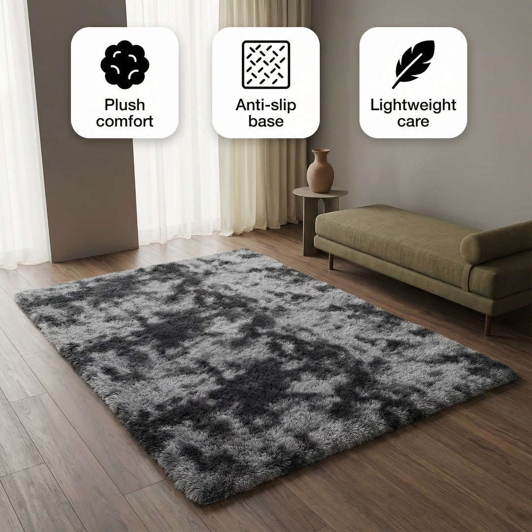 1pc, Ultra Soft Tie-Dyed Shaggy Area Rug for Bedroom, Living Room, and Home Decor - Fluffy, Fuzzy, and Plush Furry Carpet - 47.24 x 62.99