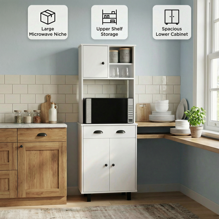 Kitchen Pantry Naomi, Kitchen, White