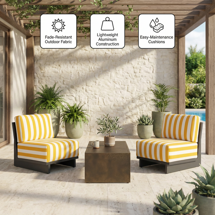 Shoreline Accent Chair Yellow – Vibrant Modern Outdoor Elegance | Accent Chair | Trufairs