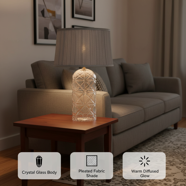 High Quality Hotel European Modern Bed Side nightstand Decorative Led Table/desk Lamp Luxora Table Lamp Gold - Clear and Grey 110-120V