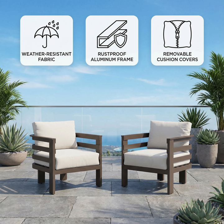 Bal Harbor Armchair White – Durable Weather-Resistant Modern Outdoor Seating | Accent Chair | Trufairs
