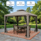 Outdoor 10’ x 10’ Gazebo Tent Canopy with Mosquito Netting & Sidewalls – Weather-Resistant Patio Shelter | Trufairs