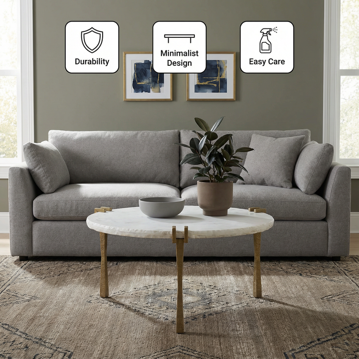 Minimalist White Coffee Table – Sleek Modern Centerpiece | Living Room Accent Table | Trufairs