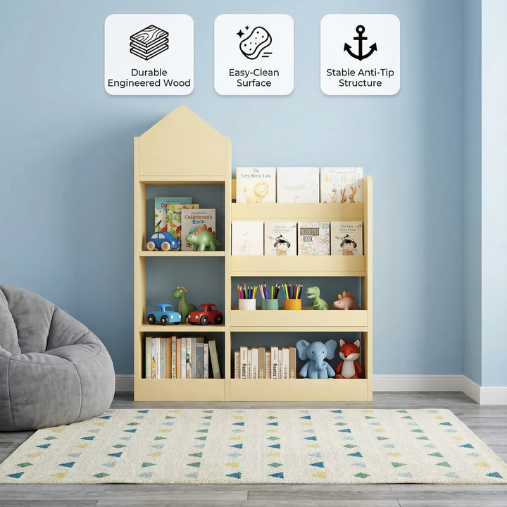 Children’s Multi-Bin Toy Organizer – Flexible Storage & Display Solution | Bookshelf Cabinet | Trufairs