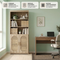 5-Tier Farmhouse Rattan Bookcase with Doors – Tall Storage Cabinet | Boho Home Organization | Trufairs