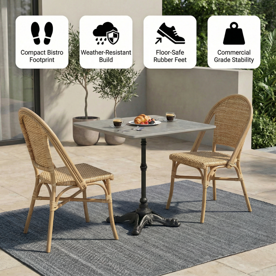 Alfresco Dining Table Gray – Weather-Resistant Modern Outdoor Bistro | Dining Table | Trufairs