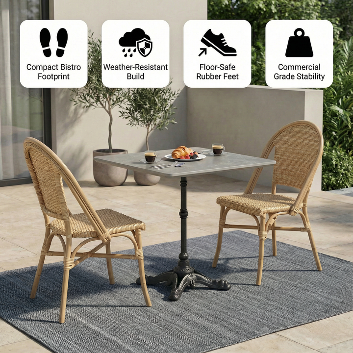 Alfresco Dining Table Gray – Weather-Resistant Modern Outdoor Bistro | Dining Table | Trufairs