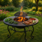 Premium 4-in-1 Multifunctional Fire Pit Dining Table with Integrated BBQ Grill System