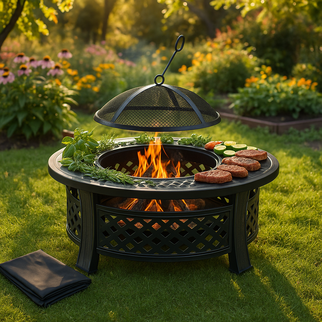 Fire Pit with BBQ Grill