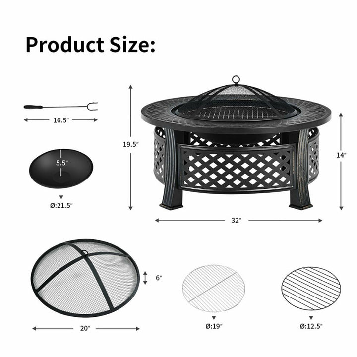 Fire Pit with BBQ Grill