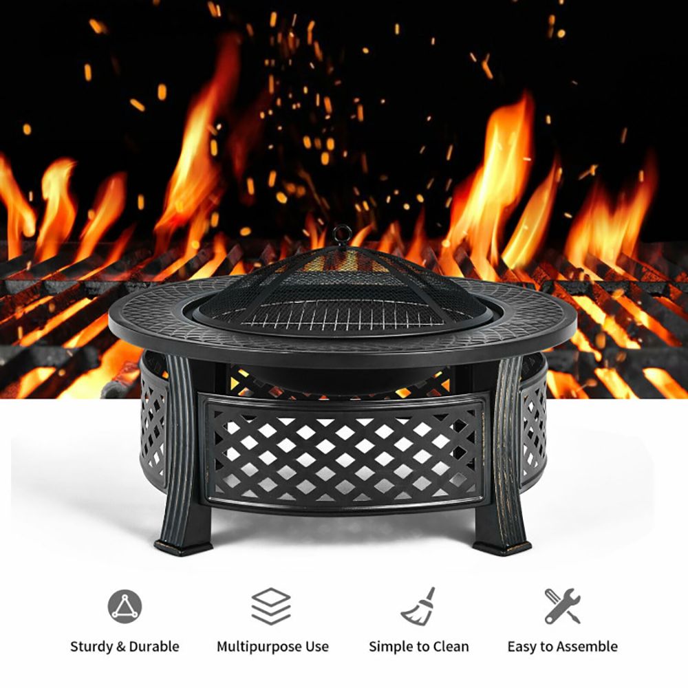 Fire Pit with BBQ Grill