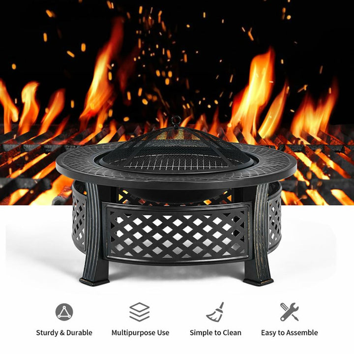 Fire Pit with BBQ Grill