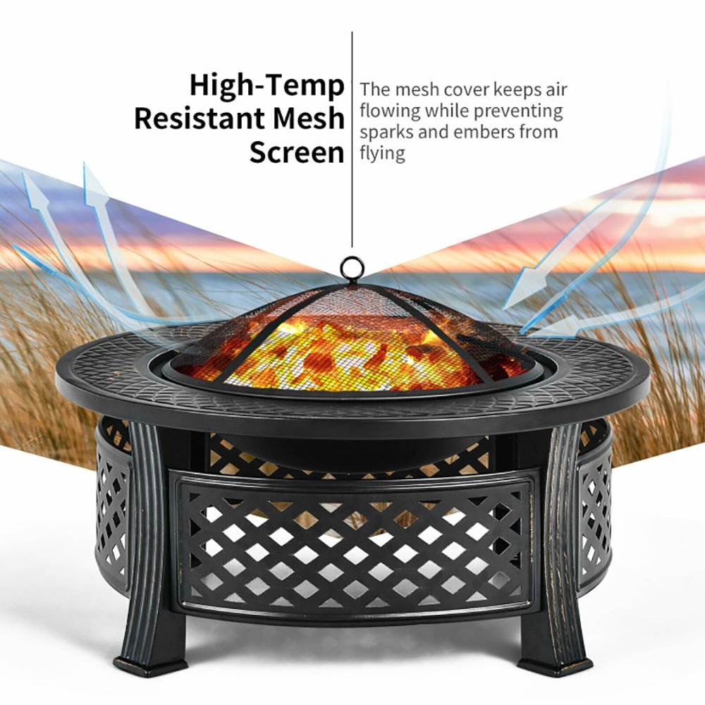Fire Pit with BBQ Grill