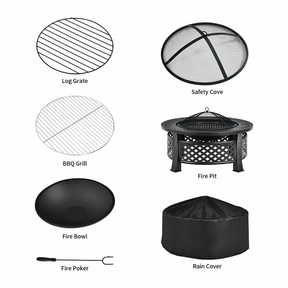 Fire Pit with BBQ Grill