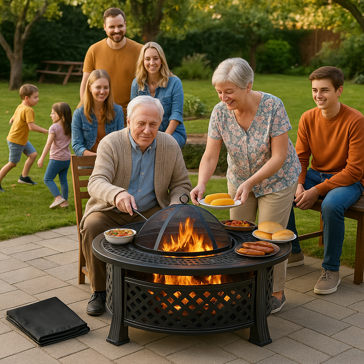 Fire Pit with BBQ Grill