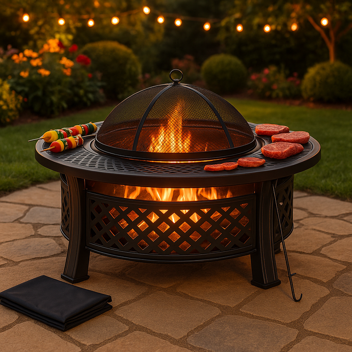 Fire Pit with BBQ Grill