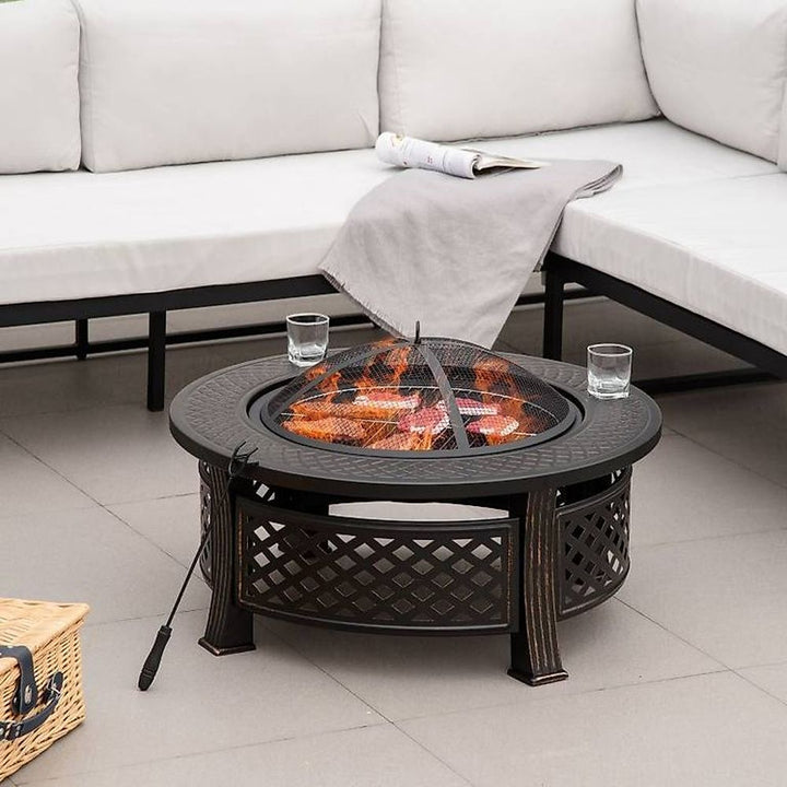 Fire Pit with BBQ Grill