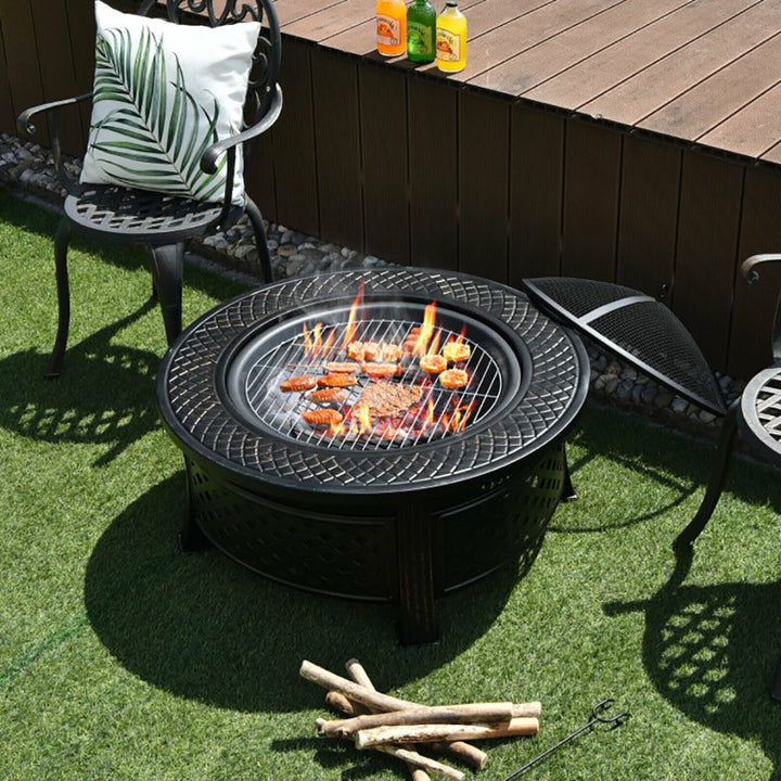 Fire Pit with BBQ Grill